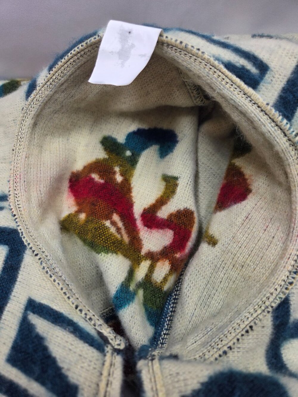 Elitex Hooded Poncho Jack Skellington Southwestern Aztec Hencho Ecuador Unisex - Picture 4 of 14